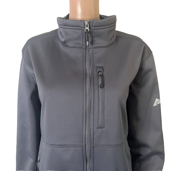 Ozark Trail Softshell Jacket Mens Small Gray Windbreaker Zip Front Fleece Lined - Picture 12 of 14